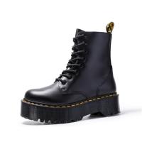 Suelas gruesas con forro polar Botas Dr. Martens, cremalleras laterales, botas cortas de mujer británica, suelas de pastel, botas de trabajo y zapatos de algodón - details 33