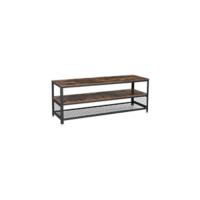 Juego de 2 Mesas Auxiliares Estilo Industrial Rústico Marrón-Negro Ideal para Sala de Estar, Comedor, Dormitorio - details 15