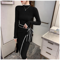 Elegante Vestido de Punto con Cordones Moda de Oficina para Mujeres en Otoño-Invierno - details 17