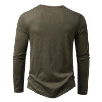 Otoño nueva camiseta de manga larga con cuello para hombres Color transpirable versátil moda camisetas delgadas - details 15