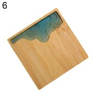 Posavasos de resina epoxi, tapete de bambú rural transparente - details 5