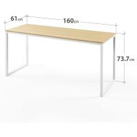 Jennifer Mesa de escritorio 160x61x74 cm - Mesa de estudio moderna de metal y madera - Mesa de ordenador - Marrón y blanco - details 2
