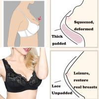 Sujetadores para mujer, lencería, Top, sujetador de encaje femenino con aros, sujetador de talla grande, perspectiva, ropa interior Sexy, copa B C D DD E F - details 4