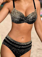 Conjunto de Bikini con Push-up para mujer, traje de baño Sexy, ropa de playa para mujer, bañador con estampado de estrellas - details 1
