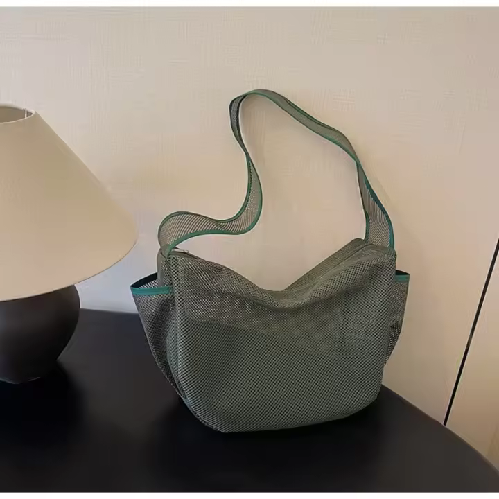 Bolso de mano hueco de malla para ocio, bolso de hombro impermeable para playa y Fitness, bolsa de almacenamiento de gran capacidad para natación, uso diario - 1