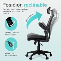 Silla de Oficina Ajustable y Reclinable Soporte Lumbar, Reposacabezas Ajustable, Plegable, Transpirable, Ruedas Giratorias 360° Soporta hasta 120kg - details 18