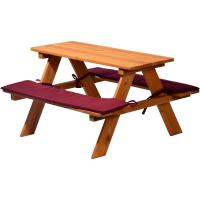 Asiento para niños fijado para Cuatro niños, como Conjunto de Estar con Mesa de Picnic o en el Casino, la Madera fsc, 90 x 85 x 45 cm, Colorido - details 15