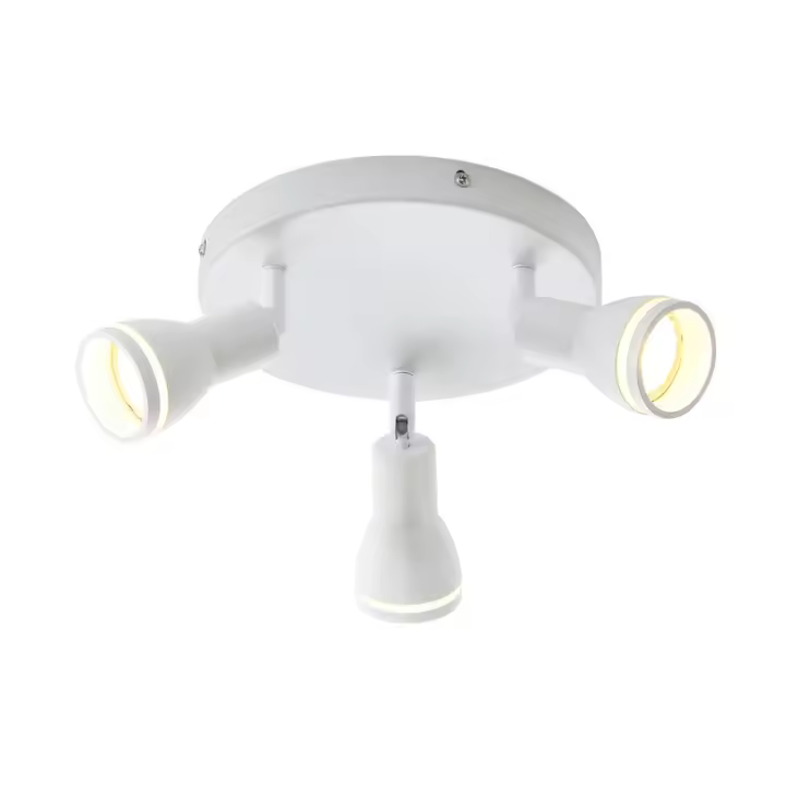 CBJKTX Lámpara de techo blanca moderna: 3 focos de techo de metal ajustables GU10 Lámpara de techo para dormitorio comedor sin bombilla - 1