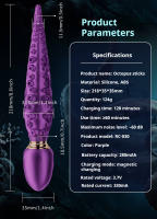 Vibrador de Pulga de Octopuso de Silicona 8.6" Monstruo Vibrante para Estimulación de Anus, Vagina, Pezón Juguetes para Adultos para Placer de Pareja - details 2