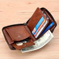 Cartera De Cuero Para Hombre Lujo Monedero Con Bolsillo Para Monedas Y Tarjetas RFID Cierre De Cremallera Regalo Para Hombres Bolsa De Dinero - details 7