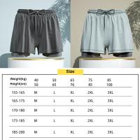 Pantalones cortos de natación 2 en 1 para hombre, pantalones de natación transpirables de secado rápido, pantalones de esquina plana, pantalones de playa, equipo de natación de aguas termales - details 0