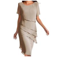 Vestidos elegantes de verano para mujer, Vestidos cortos De Fiesta De gasa con cuello redondo y retazos, 2024 - details 5