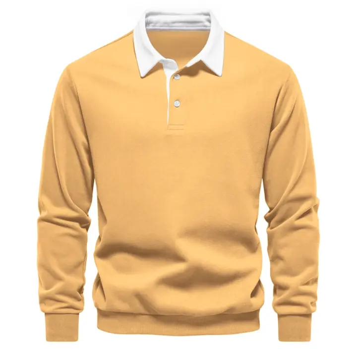 Sudaderas con cuello tipo Polo para hombre, ropa informal y Social, sudaderas de algodón de calidad, nuevo diseño de moda de otoño, 2025 - 1