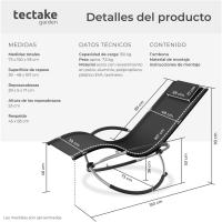 Tumbona Plegable con Balancín Tumbona de Playa Ergonómica Tumbona de Piscina de Acero y Textileno - details 9