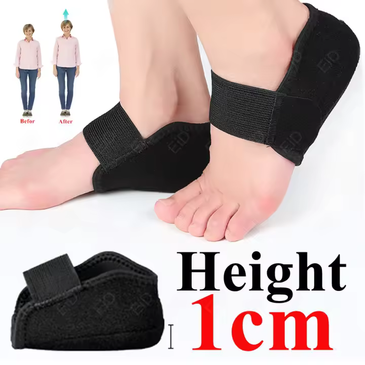EiD-calcetines de silicona con aumento de altura para hombre y mujer, almohadillas ortopédicas de Gel para el talón, con soporte para ARCO, plantillas para pies, Unisex, 1-3cm - 1