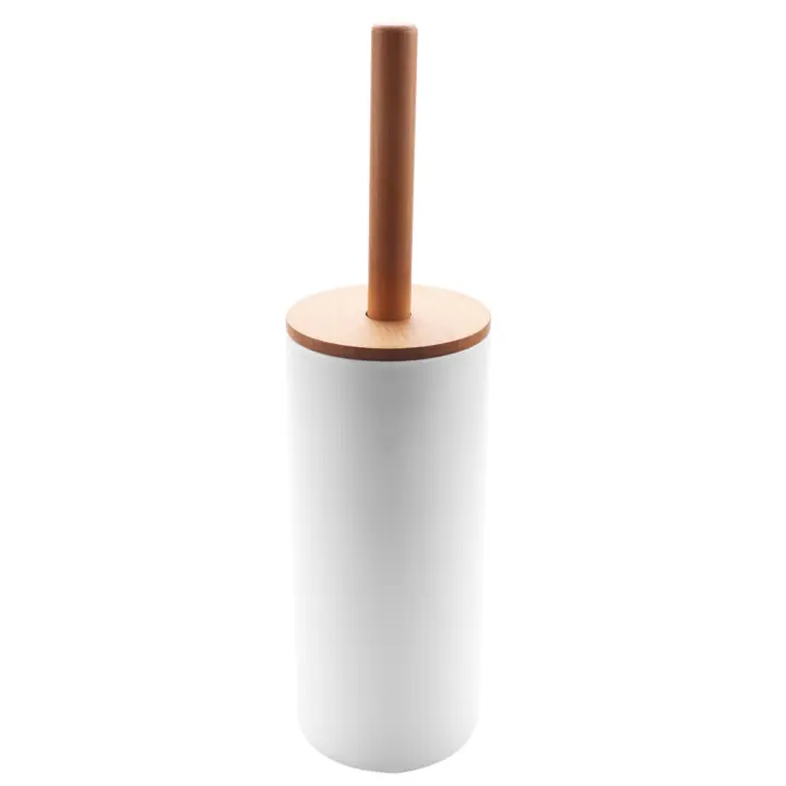 Juego de escobillas de inodoro de pie de bambú con Base, soporte de cepillo de baño, accesorios de WC - 1