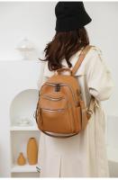 Mochila pequeña de moda para mujer, Mochila De Cuero Negro marrón simple, mini mochila de viaje informal para teléfono, regalos para niñas - details 0
