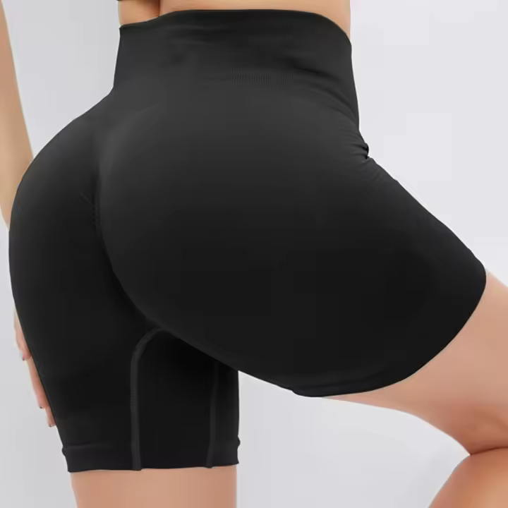 Pantalones cortos de cintura alta para mujer, conjunto de pantalones cortos absorbentes de alta elasticidad, ropa deportiva para trotar, Yoga, gimnasio - 1