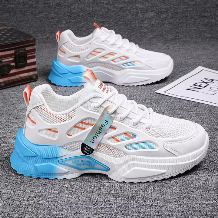 Zapatillas de hombre, malla nueva, transpirables, zapatos de papá explosivos, tendencias de moda, zapatillas versátiles - 1