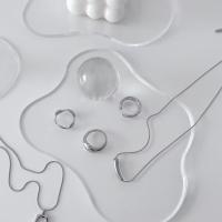Posavasos transparente con forma de nube Irregular, posavasos acrílico antiescaldado, barra de almohadilla de aislamiento térmico de estilo minimalista moderno, 5 uds. - details 4