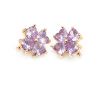 10 Uds. De latón y circonita de Color dorado de 18K, 3 agujeros, pulseras con conexión de flores, collares, cuentas espaciadoras, fabricación de joyas Diy de alta calidad - details 3