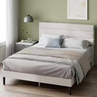 Piper Cama 135x190 cm Altura 30 cm Tapizado Somier con Cabeza Soporte de Láminas de Madera - details 0