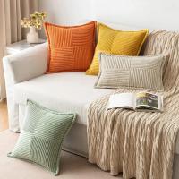 1 funda de almohada de pana con empalme, sofá súper suave, decoración a rayas, almohadas texturizadas para cojín de cama de 18.0 x 18.0 in - details 6