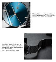 Reloj de Negocios Elegante de Acero Inoxidable Resistente al Agua, Movimiento de Cuarzo, Correa de Cuero Marca Superior - details 6