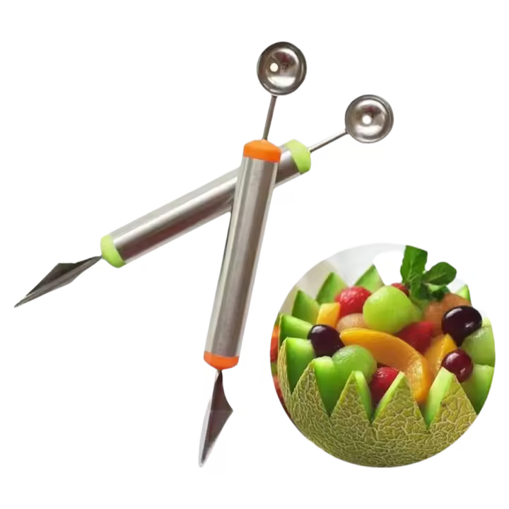 Plato de fruta, cuchillo para tallar, cuchara para melón, cuchara para helado, utensilios de cocina para agua, accesorios, herramientas para rebanar - 1