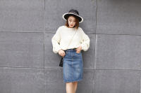 Falda Vaquera Mujer 2025 Primavera - Falda Tubo Ajustada con Abertura Trasera, Denim Elástico de Alta Calidad, Corte A-Line Mid-Length para Estilo Casual o Elegante - details 9
