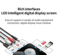 Receptor transmisor de Audio con Bluetooth, pantalla LED de M5, 3,5mm, AUX, R/L, RCA, TF/u-disk, adaptador inalámbrico estéreo, Control IR con micrófono - details 4