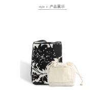 Air Fly bolsa de cubo de punto nueva tinta blanca y negra china bolsa de hombro nicho bolsa de viento perezoso moda de alto sentido - details 3