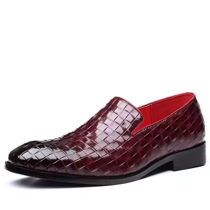 Zapatos casuales italianos del vestido de la PU marrón coreano, mocasines de cuero genuino de los zapatos de los hombres de los deportes - 1