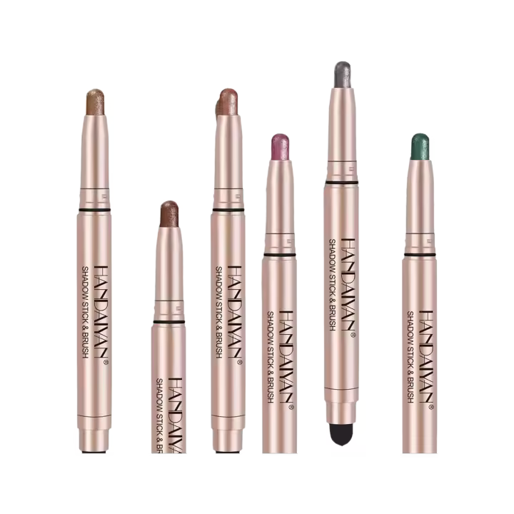 Handaiyan Lazy Highlight juego de sombras de ojos en barra, pluma de seda mate perlada, lápiz para sombras de ojos con brillo fino - 1