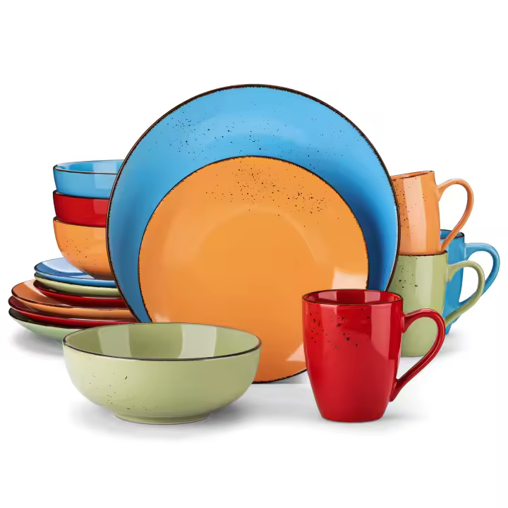 Vancasso Navia-vajilla de cerámica de color Tropical, juego de 16 piezas con plato de cena, plato de postre, tazón de 800ml, juego de tazas y vajilla - 1