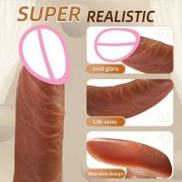 Consolador vibrador realista, suave, portátil, Control remoto, masturbador automático de empuje, productos porno para adultos, Juguetes sexuales - details 4
