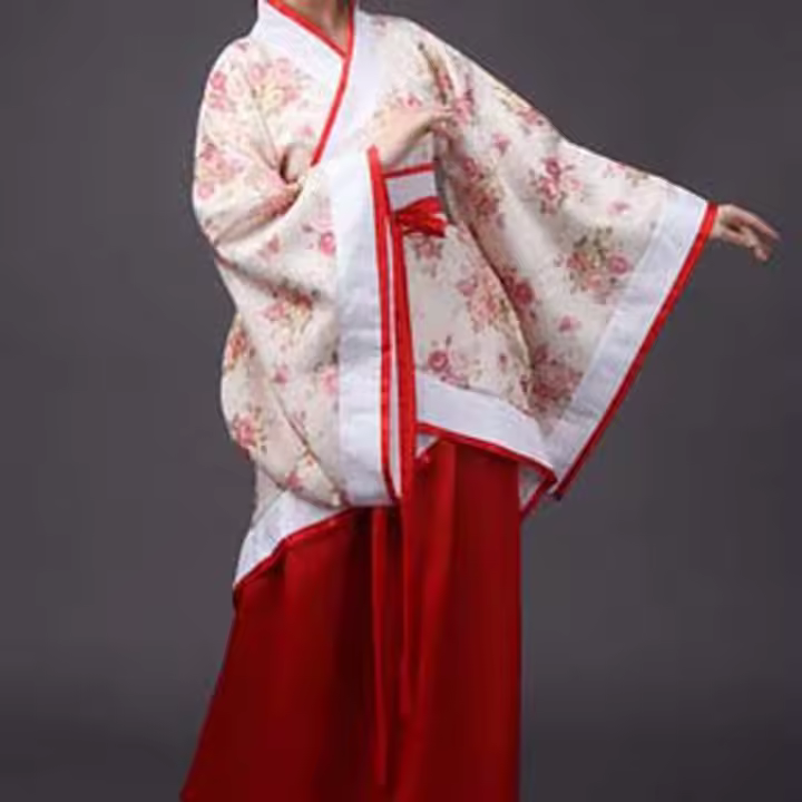 Disfraces de escenario falda Hanfu china, vestido de Cosplay de actuación, bordado de flores, traje chino de la Dinastía Han Tang - 1