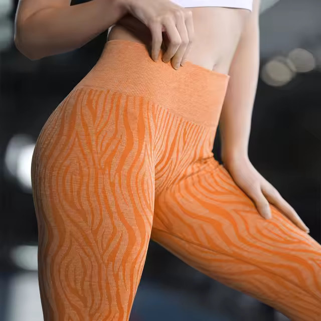 Patrón de cebra ajustado sin costuras para mujer, ropa de gimnasia suave, pantalones de yoga - 1