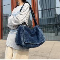 Mochila Messenger de Denim de Gran Capacidad Estilo Casual para Parejas, Correa Ajustable, Cierre de Cremallera, Lavable a Mano, Bolsos de Viaje para Ocasiones Casuales - details 1