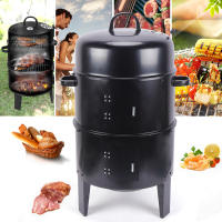 Horno para ahumar, barbacoa de carbón vegetal 3 en 1, horno ahumador con 2 parrillas, termómetro y amortiguador ajustable - details 9
