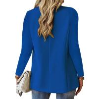 Camisa de traje de primavera para mujer, camisa de manga larga de color liso, elegante y de moda, para damas de oficina, ligera y fina. - details 11