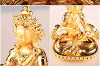 Hengjiapin Esoteric Sect Temple Hall Adorno de estatua de pila Satsuma chapado en oro, 2 4 pulgadas - details 8