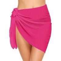 Traje de baño Coverups Mujeres Volantes Dobladillo Sarong Playa Bikini Wrap Sheer Falda Corta Bufanda de Gasa para Traje de Baño - details 30