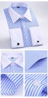 M ~ 6XL vestido francés 2024 blanco nuevo manga larga botón Formal camisa de hombre de negocios Regular Ute gemelos - details 10