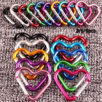 Mosquetón de aluminio con hebilla en forma de corazón, llavero colgante con Clip para botella de agua, accesorios de escalada, Kit de viaje, 6 piezas - details 5