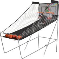 Juego de Baloncesto Plegable y Portátil con Cuentador Electrónico 4 Pelotas, Soporte de Acero, Negro y Blanco 205x110x205cm - details 0