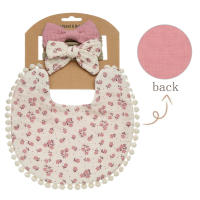 Juego de Baberos de Flor para Bebé 3Pcs Diademas con Lazos Pañuelo de Alimentación de Doble Lado - details 9