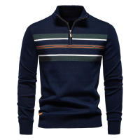 Suéter de punto medio para hombre, tops casuales a rayas, otoño e invierno - details 13