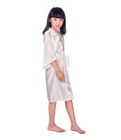 Verano casa simple casual camisón delgada chica V-cuello medio y largo cardigan albornoz pijamas de los niños falda fresca y cómoda - details 1