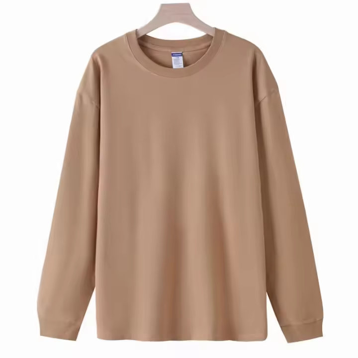 Camisa básica de algodón de manga corta con cordón para hombre, 260g, primavera, tres agujas, Color sólido, para calidez y resistencia al frío - 1
